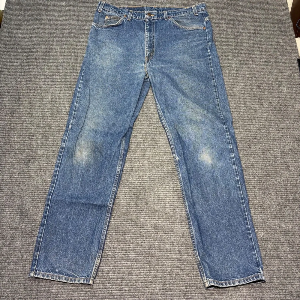 Levis 505 Orange Tab Men Jeans 38x32 Regular Fit Straight Leg Blue Denim Vintage
